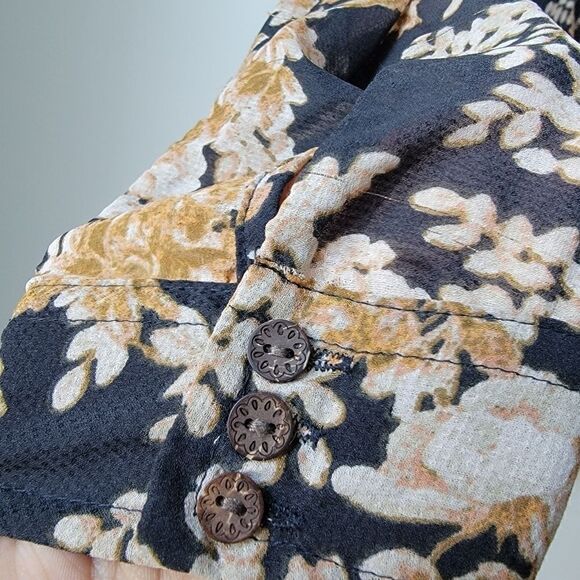 FREE PEOPLE Float Away Floral Romper Black and Mustard Size Medium - Picture 9 of 14